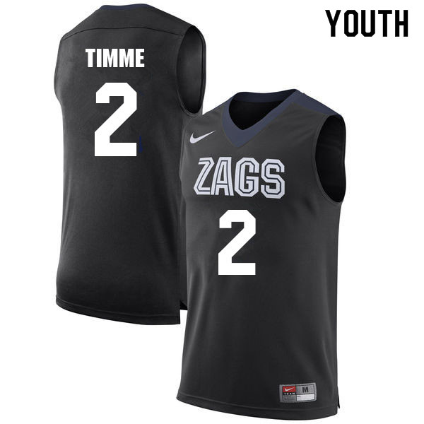 Youth #2 Drew Timme Gonzaga Bulldogs College Basketball Jerseys Sale-Black